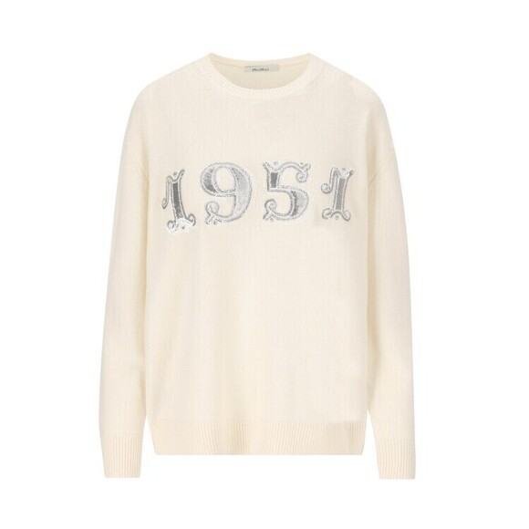 Max Mara Classic Crew Neck Sweater With Sequined Detail - NWT